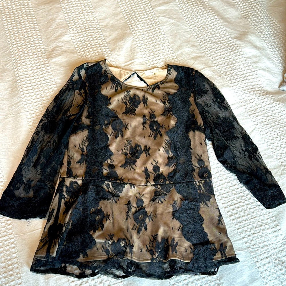 Sugar lips lace peplum top M